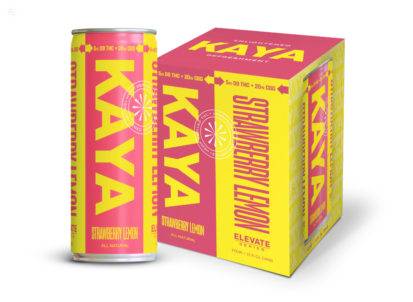 KAYA STRAWBERRY LEMON 5MG THC 20MG CBD 4PK 12OZ | The Bottle