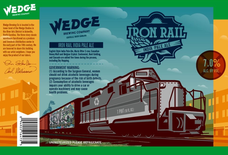 Wedge Brewing Iron Rail IPA 16oz 4 pack 604 Local Bottle Shop Asheville, NC The Bottle Shop